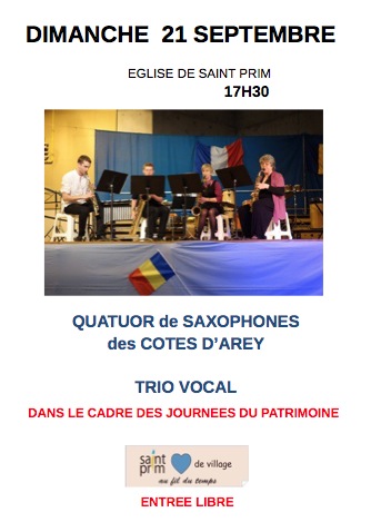 Quatuor de Saxophones des Côtes d'Arey et trio vocal