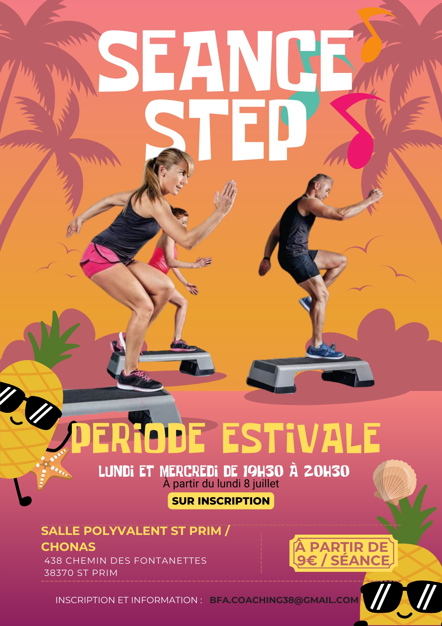 Séances de step cet été