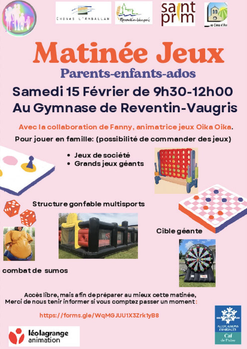 Matinée Jeux – Parents, Enfants et Ados