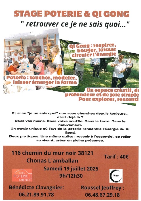 Stage poterie et Qi Qong