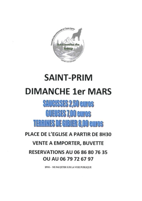 affiche annoncant la vente à emporter