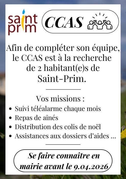 Le ccas recherche 2 habitants