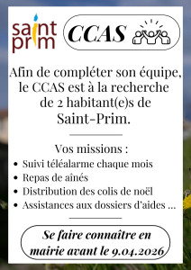 Recherche 2 habitants pour le CCAS